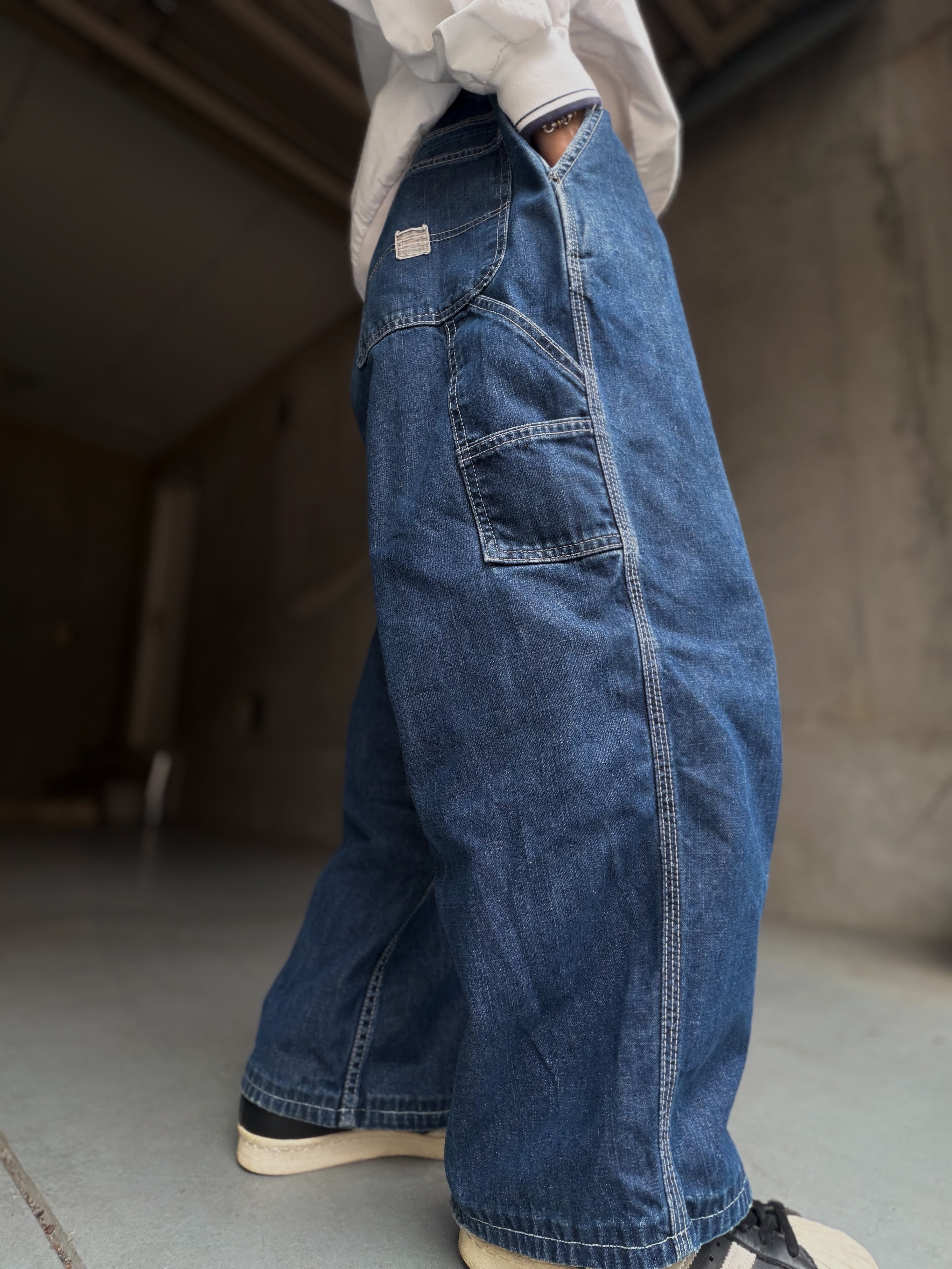 (PT1018)90's Abercrombie&Fitch wide denim painter pants made in USA