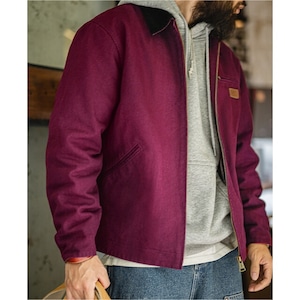 Zip-Up Corduroy Collar Work Jacket [2165]