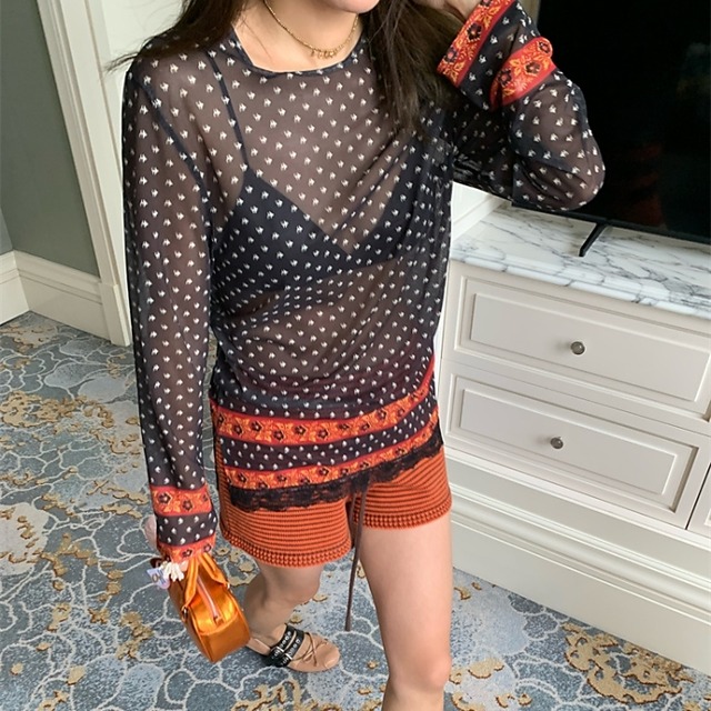 リバティプリントシアーＴシャツ［S-L］