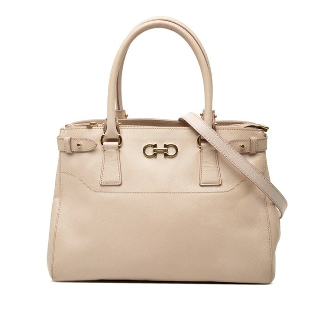 サルヴァトーレフェラガモ ガンチーニ ハンドバッグ ショルダーバッグ 2WAY ピンク レザー レディース Salvatore Ferragamo 【中古】