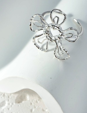 後楽園シリーズ シルバーフラワーリング オリジナルデザイン アジャスタブルオープンリング SV925