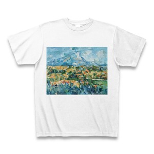 サント・ヴィクトワール山（ポール・セザンヌ）：厳選名画Tシャツコレクション（ホワイト）・世界の美術作品名画グッズ【安心の送料込・税込】