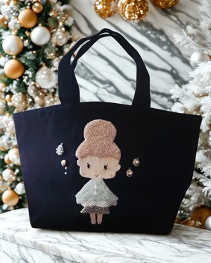 ♡ビーズ刺繍トートバッグ♡ ホワイトアイリー