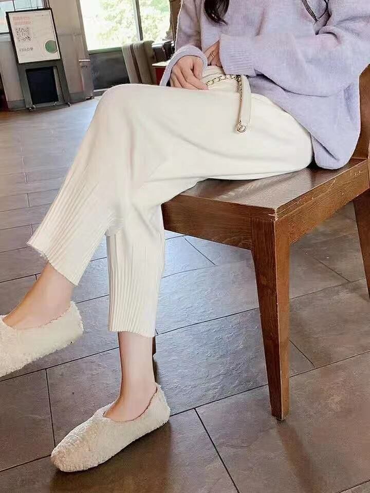 ニットパンツ　裾リブ仕様　AJ11295-D05