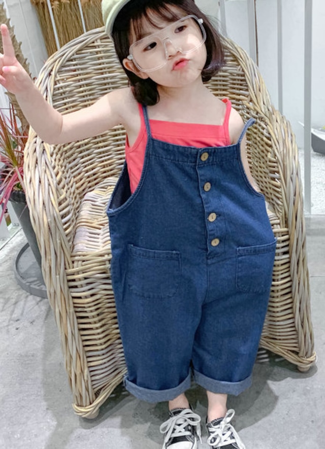 【ビックシルエットがかわいい★キャミ×サロペットセットアップ】 サロペット 子供服 パンツ オールインワン 女の子 ボトムス オーバーオール キャミソール ゆったりサイズ ビックシルエット 大きめ 子供 キッズ ジュニア 春 夏 秋 冬 95cm 100cm 105cm 110cm 115cm 120cm 125cm 130cm 送料無料