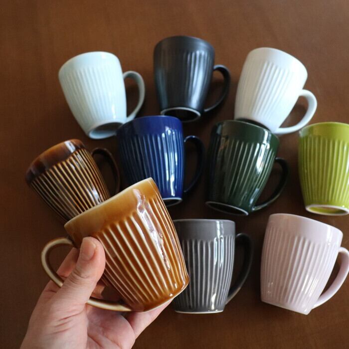 波佐見焼 一龍陶苑 マグカップ しのぎ Hasami-yaki Mug #001 波佐見焼 一龍陶苑 マグカップ しのぎ Hasami-yaki Mug #001