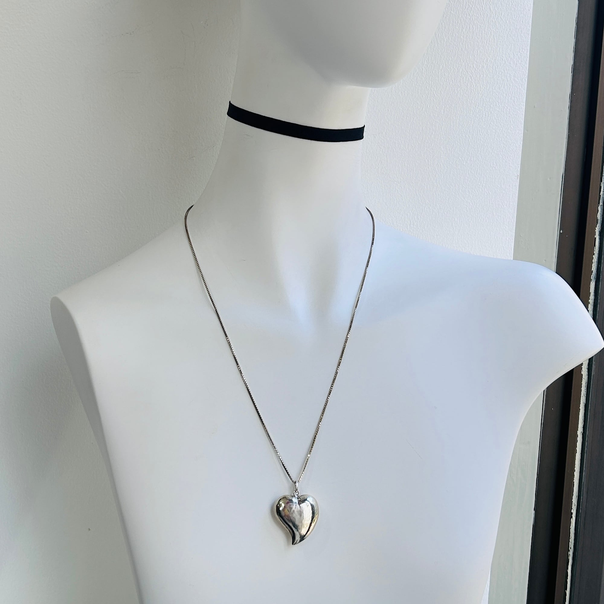Italy シルバー925 GP ハートペンダントネックレス（60cm） | Milo