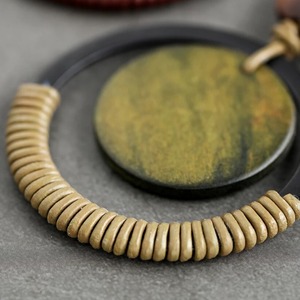 Retro Wood Circle Necklace / レトロ ウッド サークル ネックレス