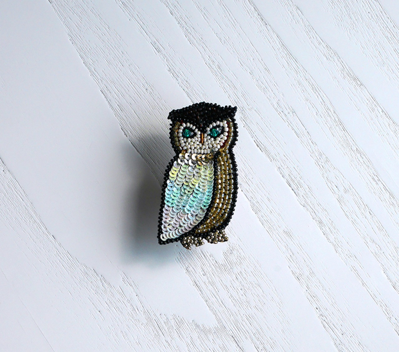 フクロウ／ Owl   ブローチ - 1