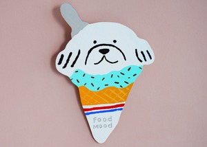 wood objet 原画 「アイス犬ダブル」大