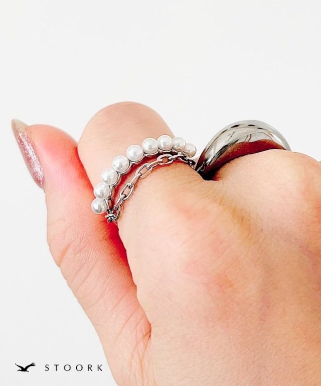 s925 Pearl Chain Ring