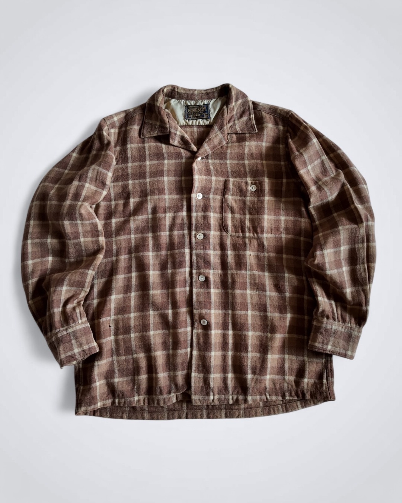 1950s PENDLETON WOOL OPEN COLLAR SHIRT
