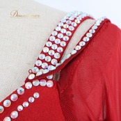 社交ダンス 衣装 スタンダードドレス ドレス スタンダード ワンピース ワイン フロート レース フリル デモ 競技 ダンス パーティ 発表会 forever フォーエバー レッド系 オレンジ系 高級感 上品 スカート4枚重ね シルエット 発表会用 おしゃれ モダン 社交用 フォーマル