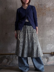 Bouyei tribe/Vintage batik pleated skirt