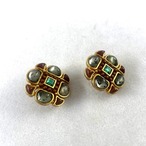 イヤリング　ガラス飾り　スモークカラー 19acd39-2