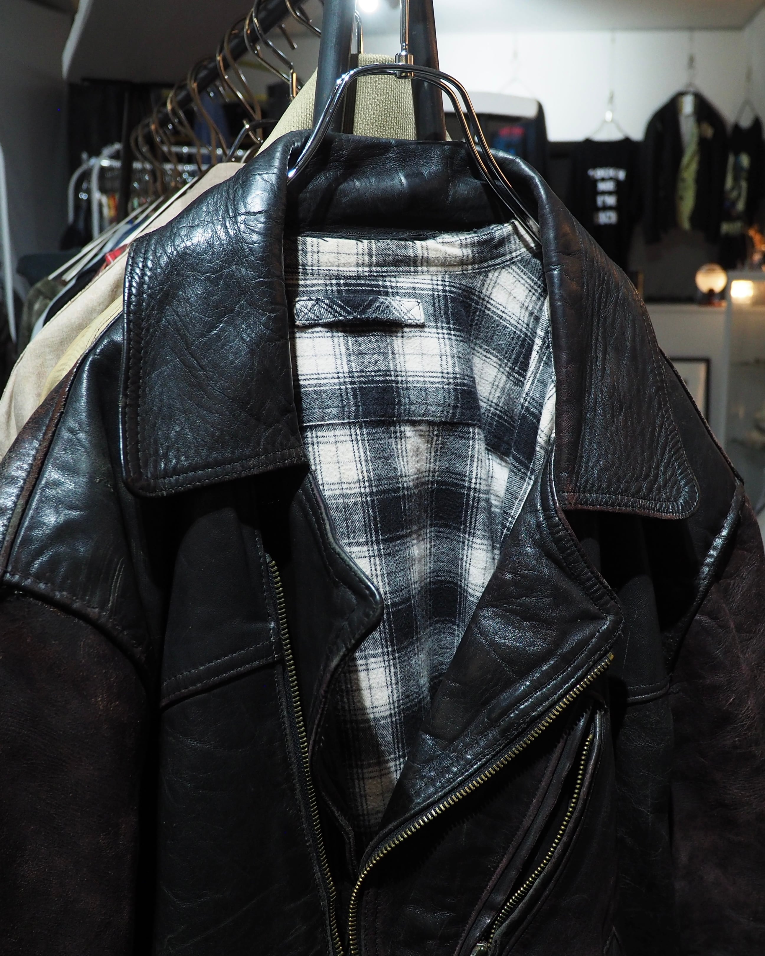" Unknown - Handmade " Beautiful Aging Special Vintage Leather Jacket