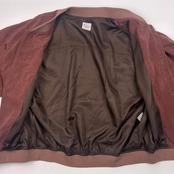 シルク100% Papas パパス ボンバージャケット L/くすみピンク レッド系 メンズ