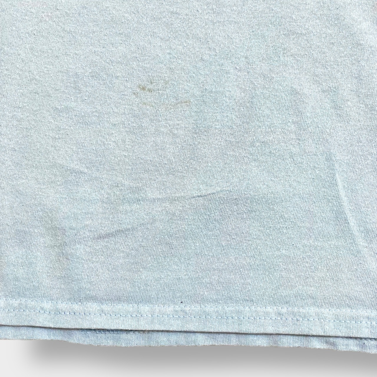 【GILDAN】FORT FISHER STATE BLACKBEARD ワンポイントロゴ Tシャツ バックプリント 歴史地区 海賊 黒髭 スカイブルー 半袖 us古着