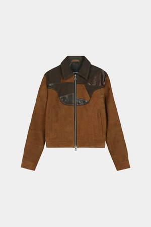 [ANDERSSON BELL] HARVEY LEATHER PATCHWORK JACKET awa744w(BROWN) 正規品 韓国ブランド 韓国通販 韓国代行 韓国ファッション ANDERSSONBELL アンダーソンベル 日本 店舗