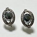 1920's 〜30's Antique Art Deco Sterling Hematite Marcasite Earrings