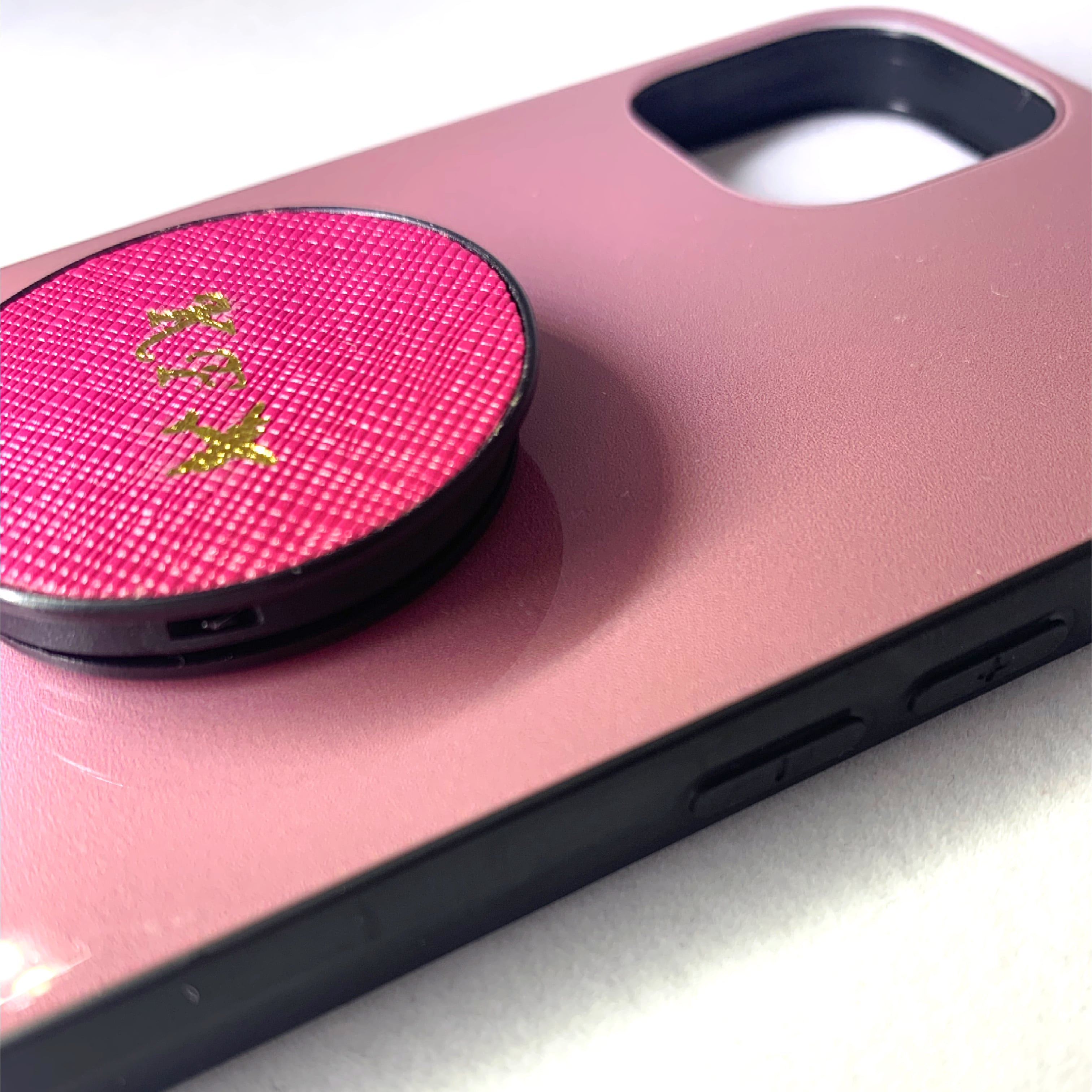 受付終了》特注【本革スマホグリップ】名入れ&飛行機♥ 特別なスマホ