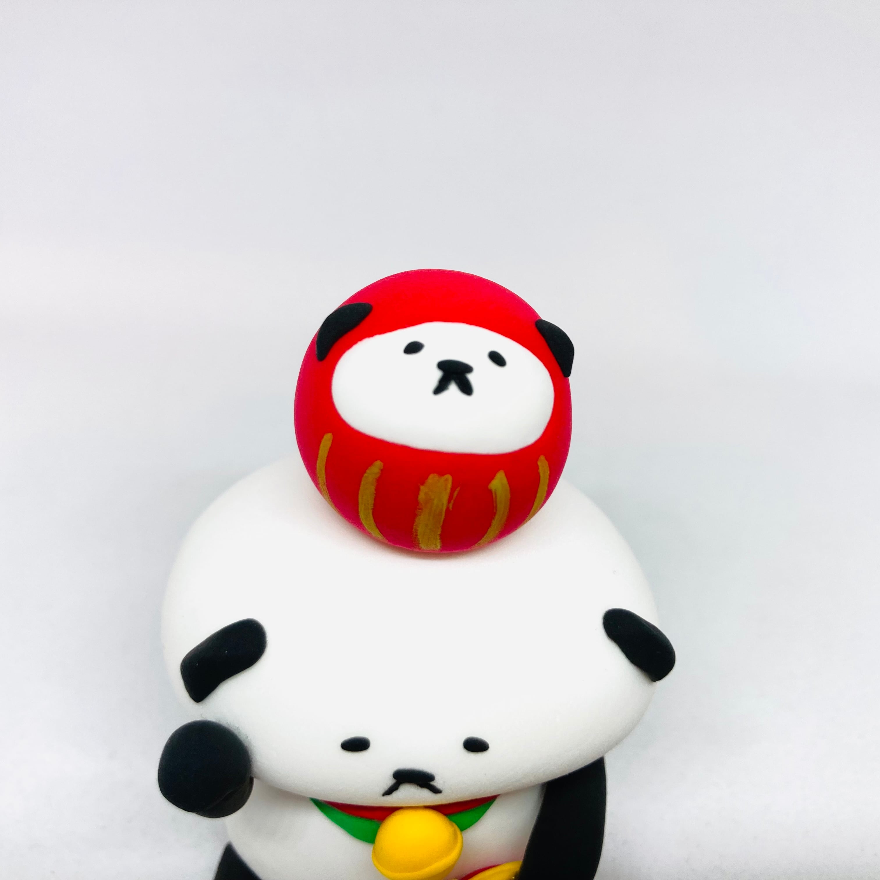 招きパンダ(だるま) / 紙粘土 / カトコト