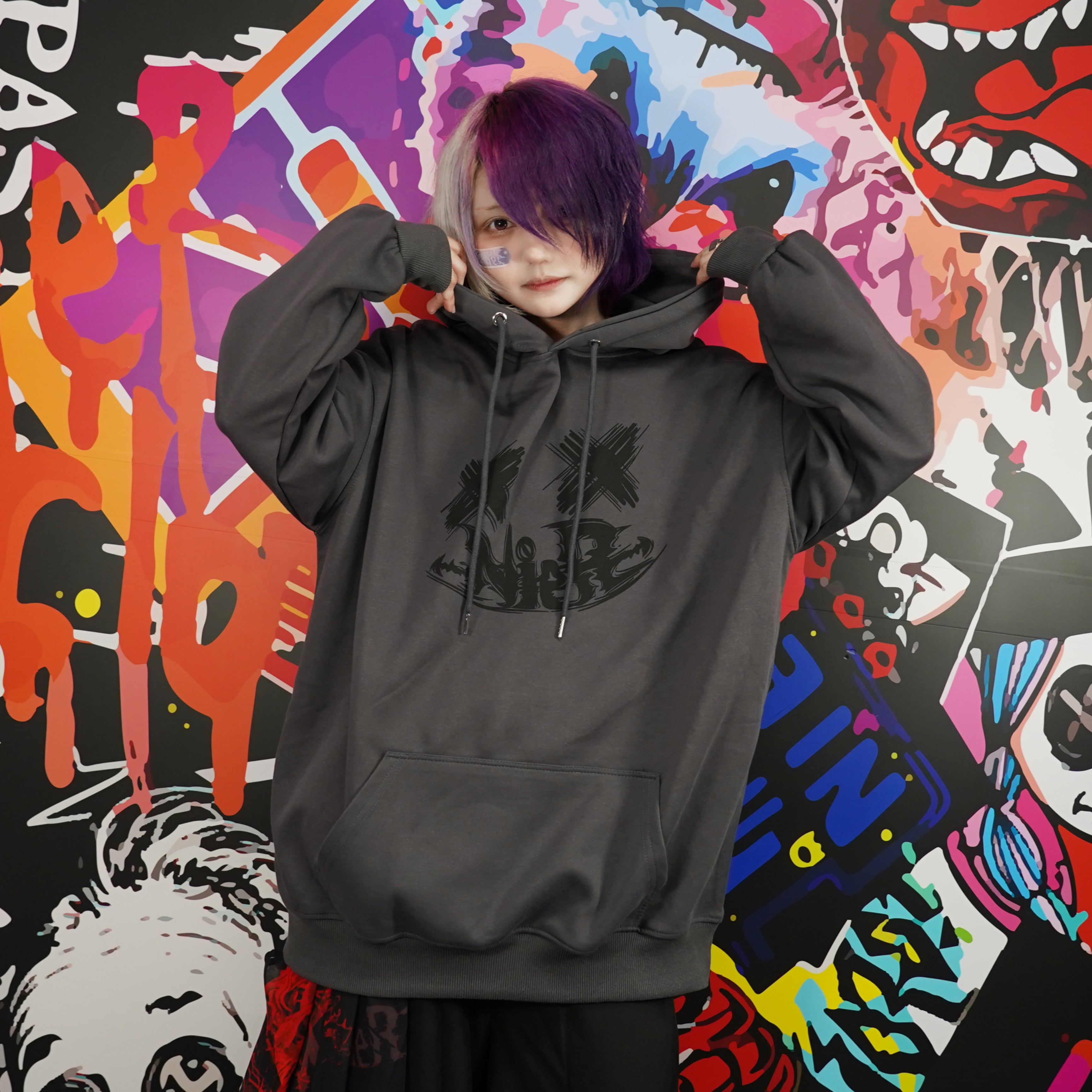 BACK CROSS DESIGN GRAY PARKA | NIER CLOTHING