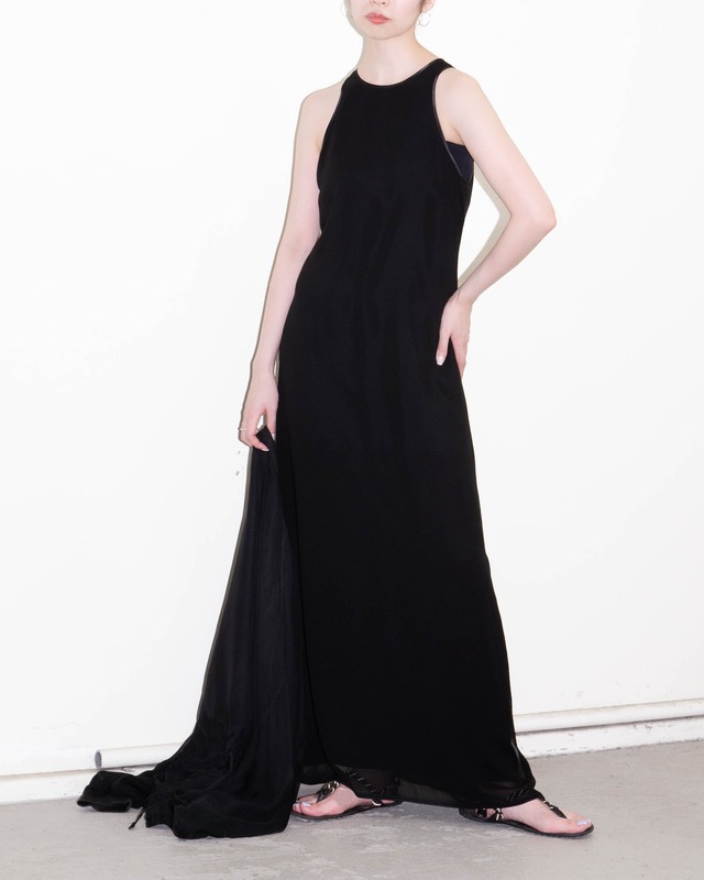 1990-00s American sleeve layered sheer dress