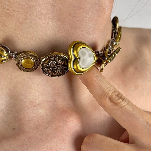 classical metarl heart necklace　＜a100160＞