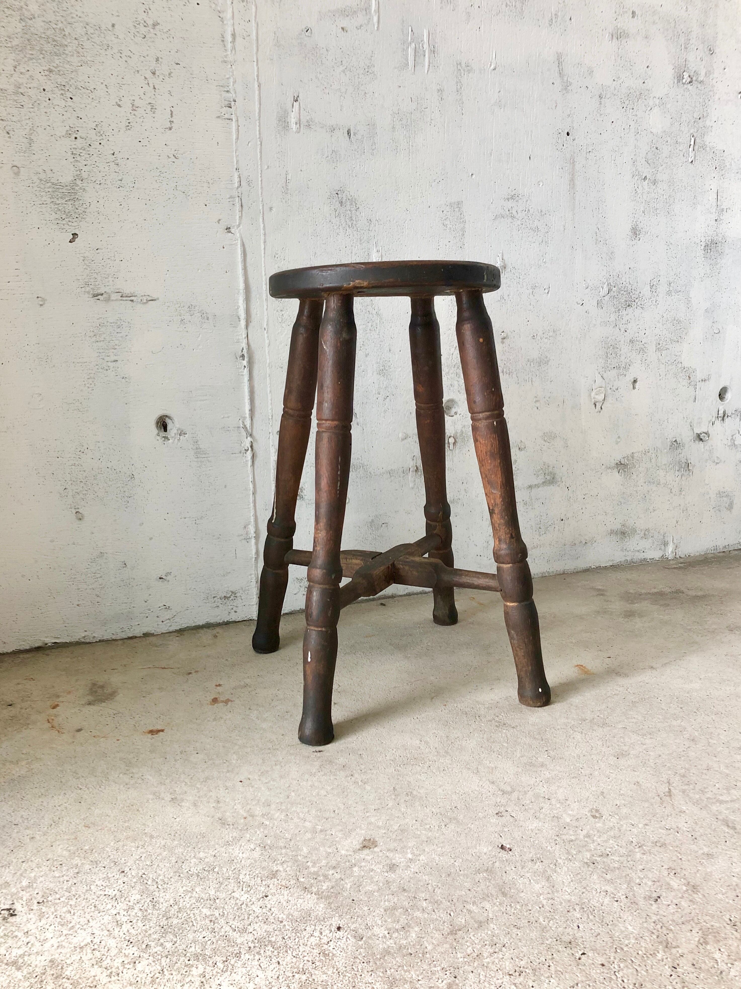 ろくろ脚の木製スツール［古家具］ | giraffes craft
