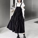 Mid-length A-line suspender dress (ME462)