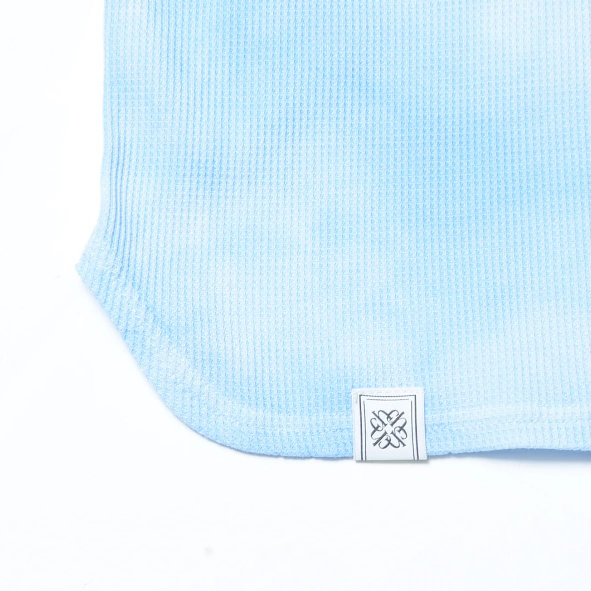 charbon / PIGMENT DYE WAFFLE HOODIE（Light Blue） | 道がまっすぐ