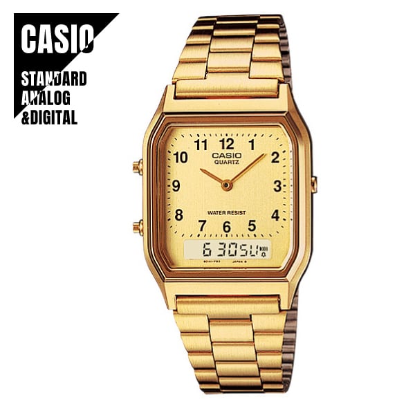 【即納】CASIO STANDARD カシオ スタンダード アナデジ チプカシ チープカシオ ゴールド AQ230GA-9B 腕時計 メンズ  レディース メール便送料無料 | WATCH INDEX powered by BASE