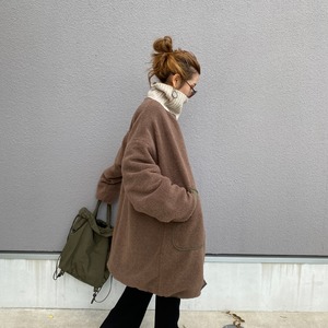 2way多機能ソフトリバーシブルボアouterlong／khaki