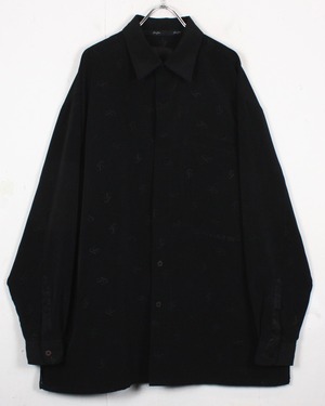 【Caka act2】"SEAN JOHN" Monogram Pattern Vintage Loose L/S Shirt