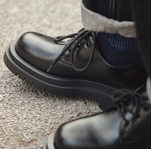 Black Thick Sole Lace-up Shoes / ブラック シック ソール レースアップ シューズ