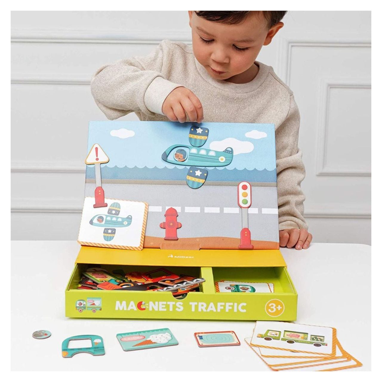 Mideer toys ミディアトーイ マグネットパズル トラフィック 車