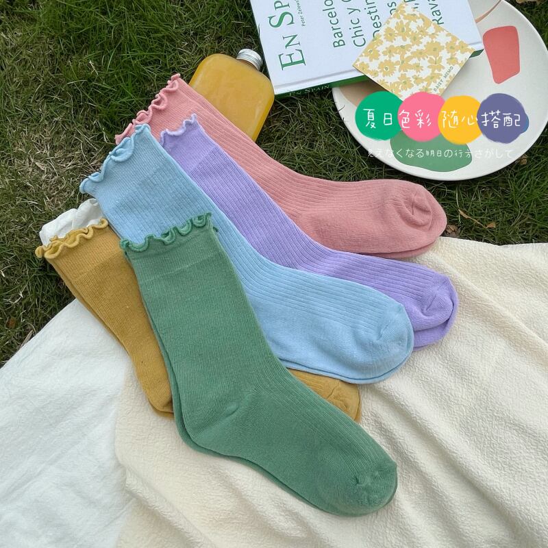 サマーカラーソリッド ソックス 夏物 タイツ ストッキング ソリッドカラー YY-ファッション59867966515