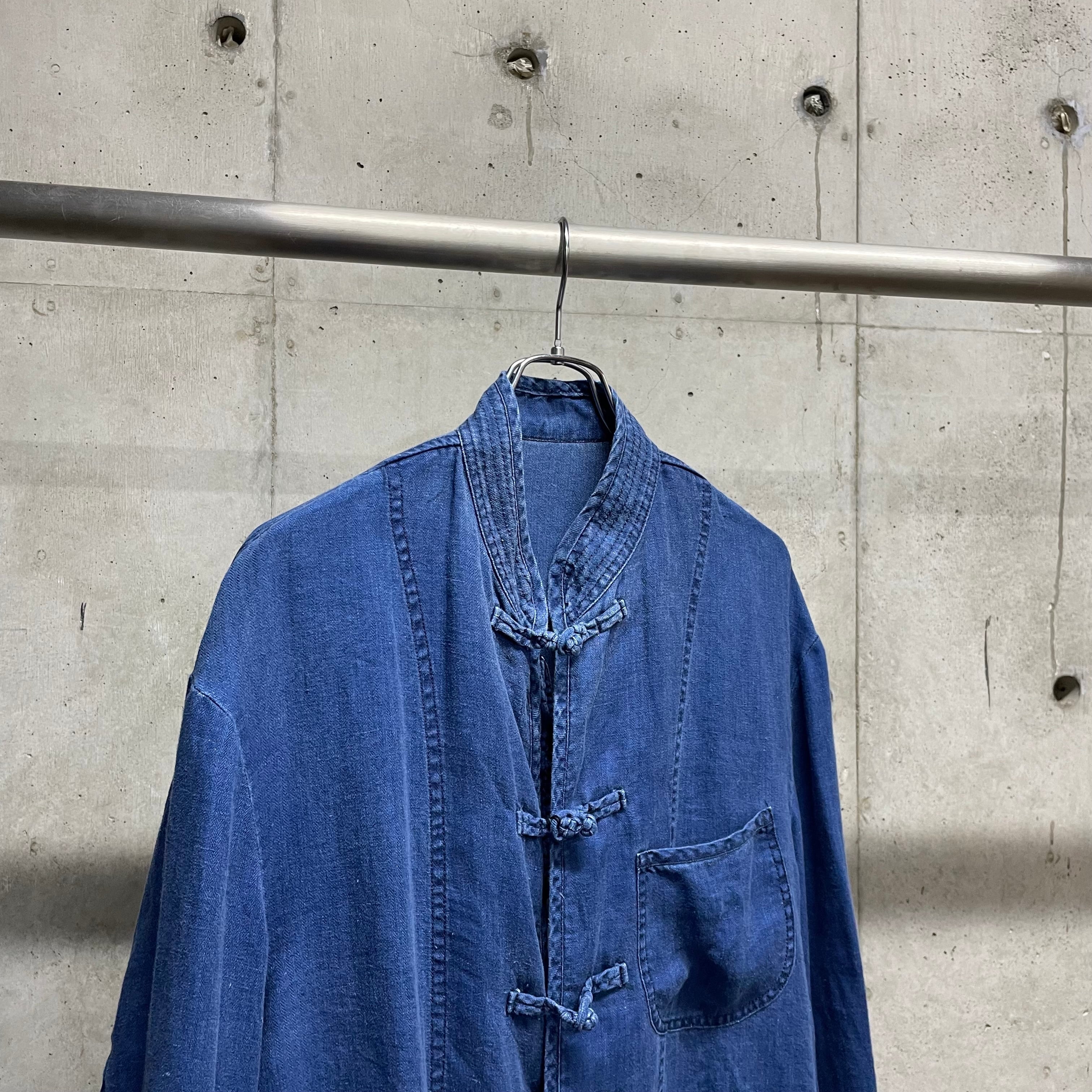 Porter Classic】INDIGO LINEN CHINESE JACKET_BLUE | marfa store