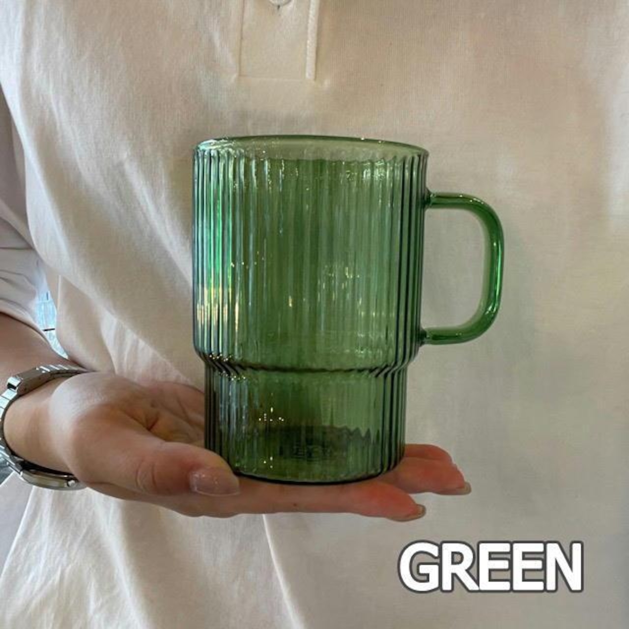 STACKING GLASS MUG 4color / スタッキングガラスマグ 全4色 マグカップ クリアカラー 透明感 カラフル シンプル かわいい おしゃれ ギフト プレゼント