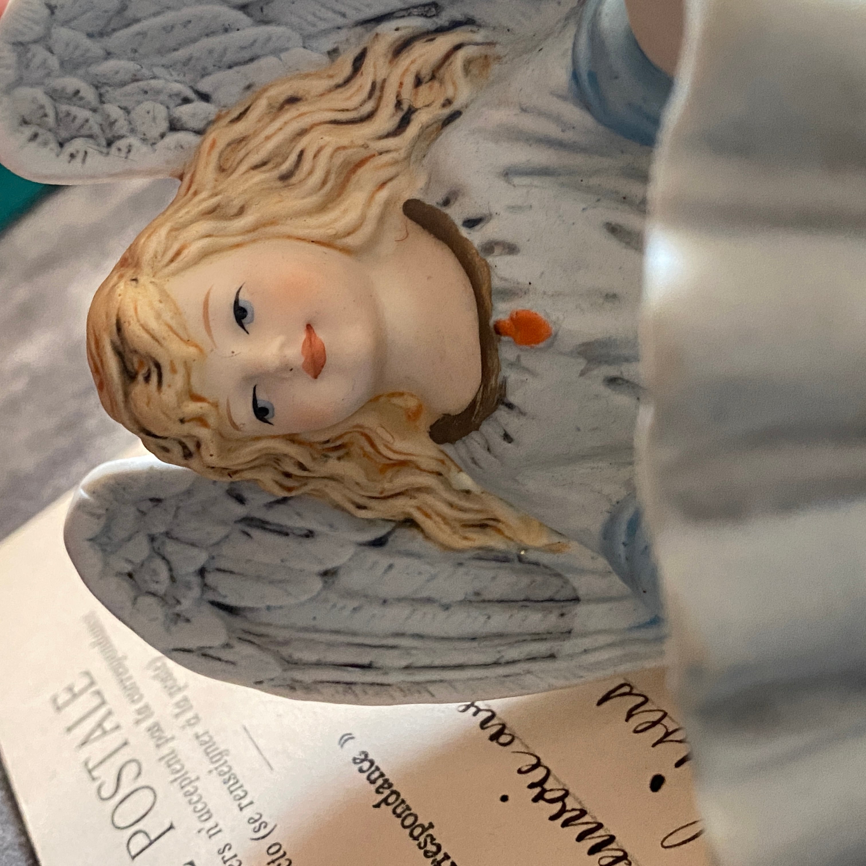 フランス窯アンティークエンジェル聖水盤【The Pale Blue Healing