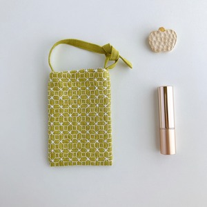 刺し子のミニミニバッグ/リネン(ラフランス)