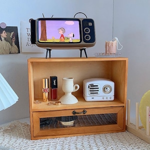 retro wood shelf / レトロ ウッド シェルフ 棚 原木 木製 ドレッサー 収納 陳列台 韓国 北欧 雑貨