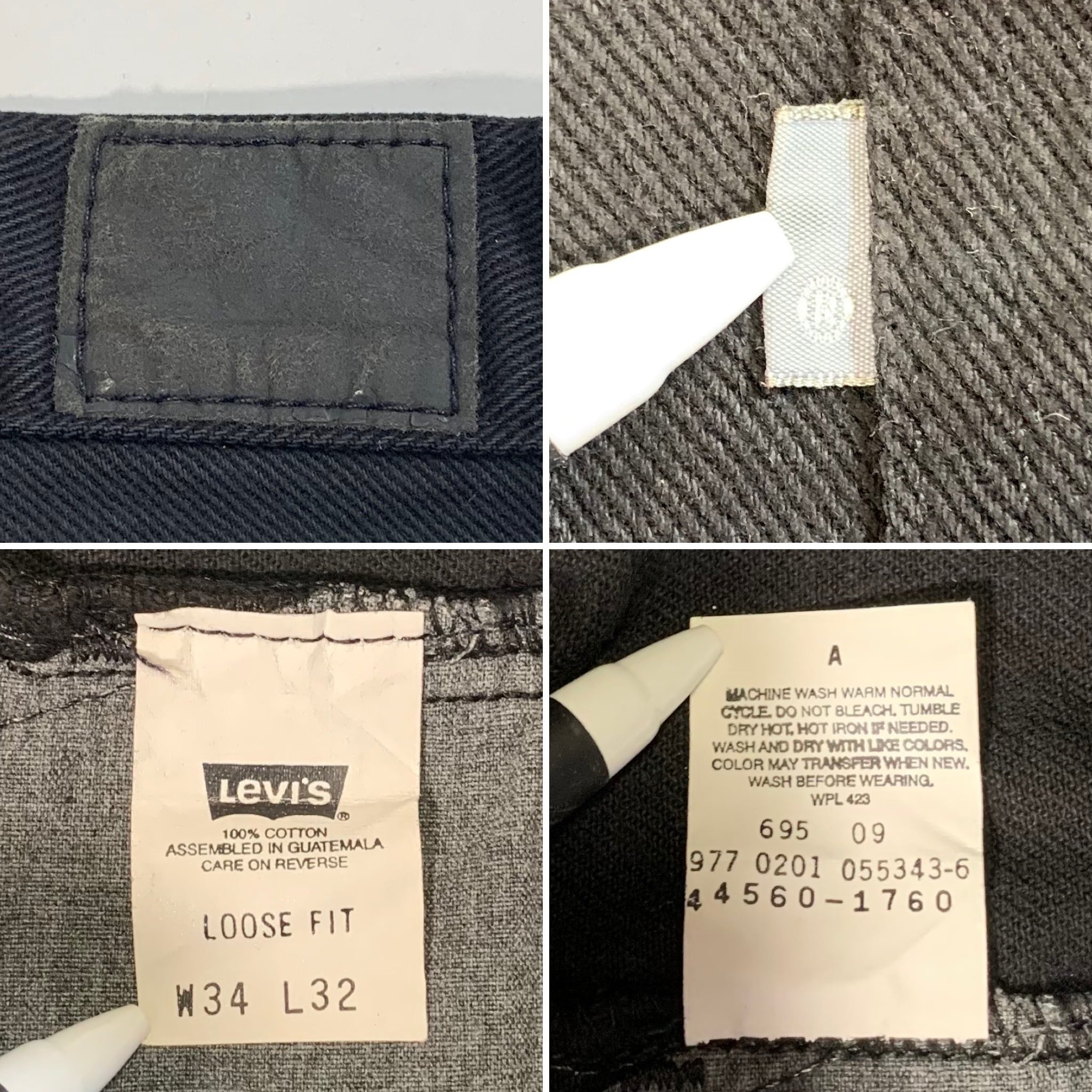 9010 リーバイス シルバータブ ブラック サークルR デニムパンツ W32
