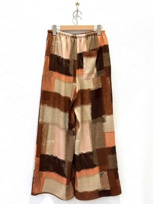 アートプリントマイクロサテンワイドパンツ