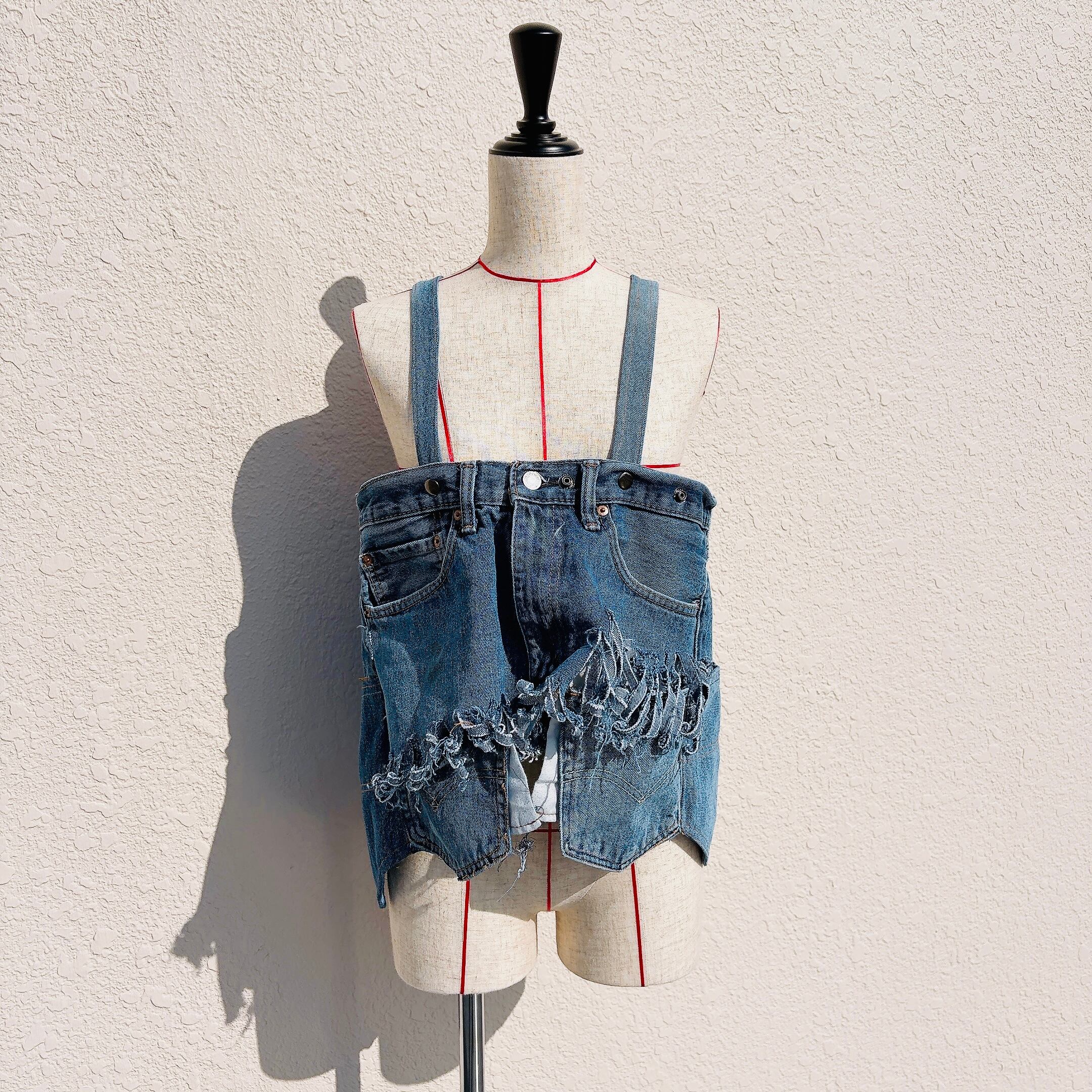 Denim 2way bustier ウエスト最大90cm