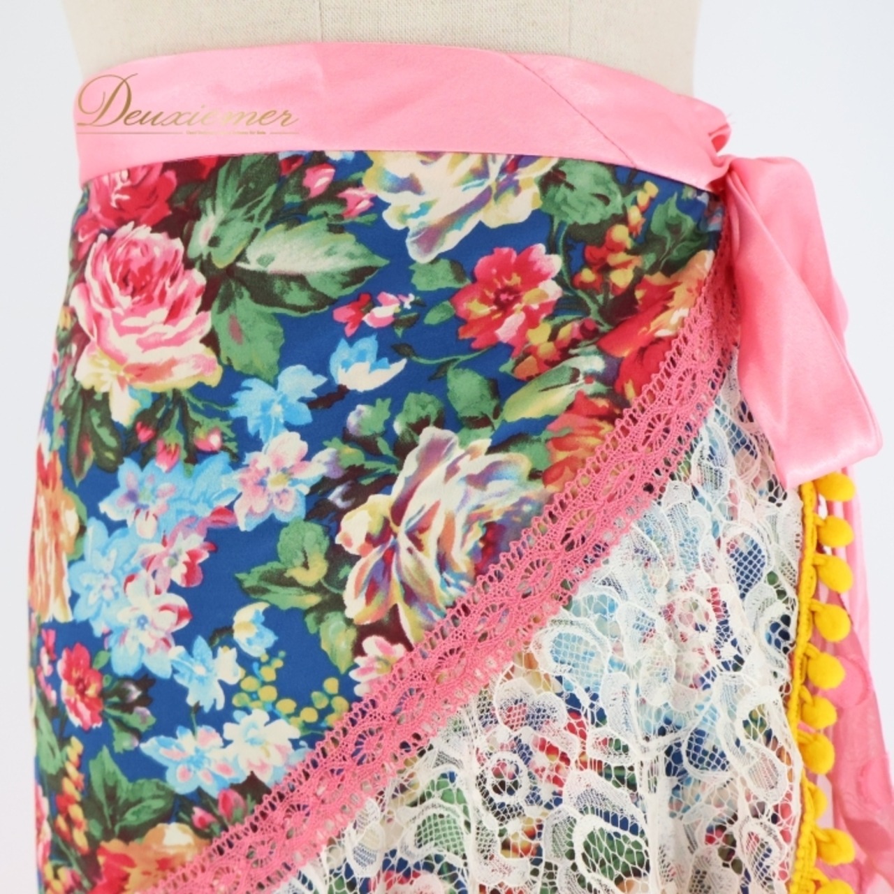 フラメンコ 衣装 スカート 巻きスカート ファルダ 水玉 ドット 花柄 ポンポン フリル レース 軽い 発表会 ピンク系 可愛い ダンス コスチューム イベント用 個性的 おしゃれ フェスティバル パーティ