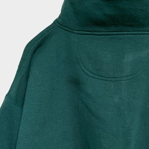 【Cuffy's of Cape Cod】ワンポイントロゴ 刺繍ロゴ ハーフジップ スウェット AUTHENTIC SWEATS ORIGINAL CLASSIC プルオーバー ディーグリーン チェック MEDIUM US古着