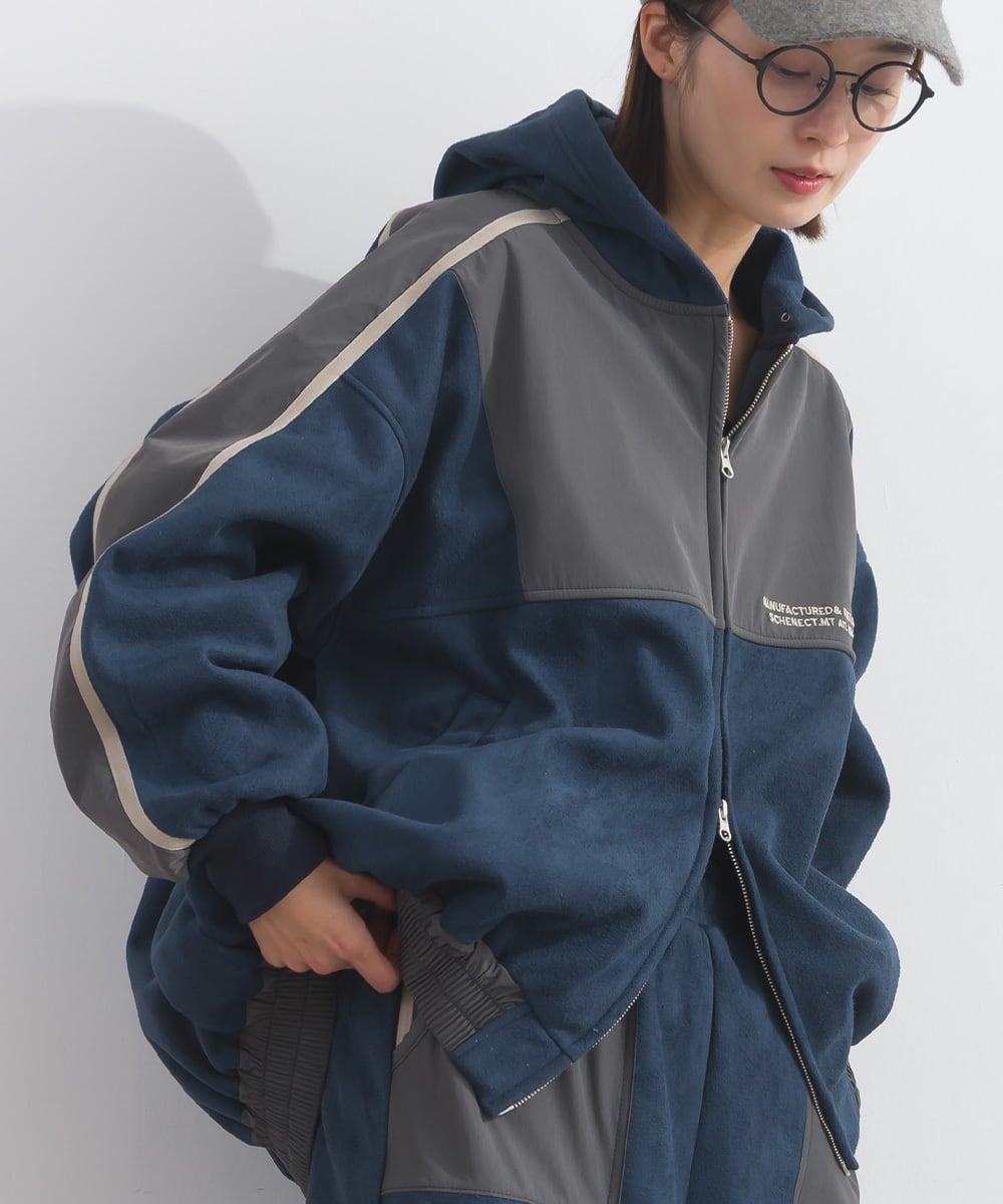 K54017 フェイクスエードZIPパーカー / Faux Suede Zip Hoodie | meme