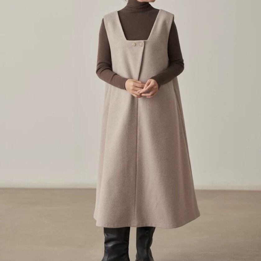 square neck long jumper skirt m0092